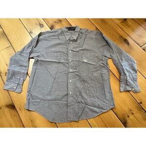Nautica Men's Chambray Style button down shirt. Blue. pocket logo. VTG? Size L